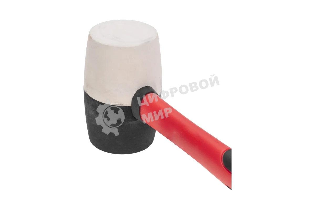 Киянка резиновая Kranz KR-12-8153 450 г, черно-белая резина, фибергласовая рукоятка