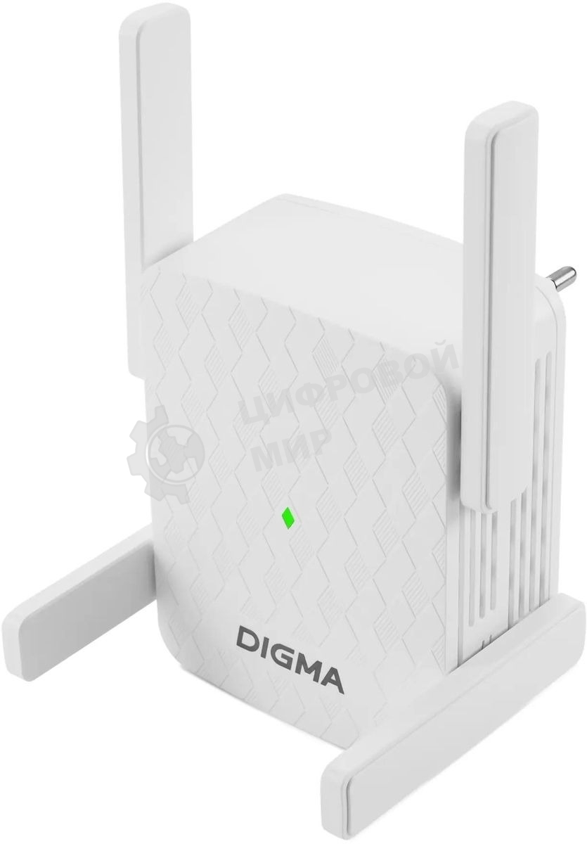 Повторитель беспроводного сигнала Digma D-WR310 (D-WR310V2) N300 Wi-Fi белый