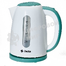 Чайник электрический DELTA DL-1106 белый с мятным 1.7 л, 2,2кВт