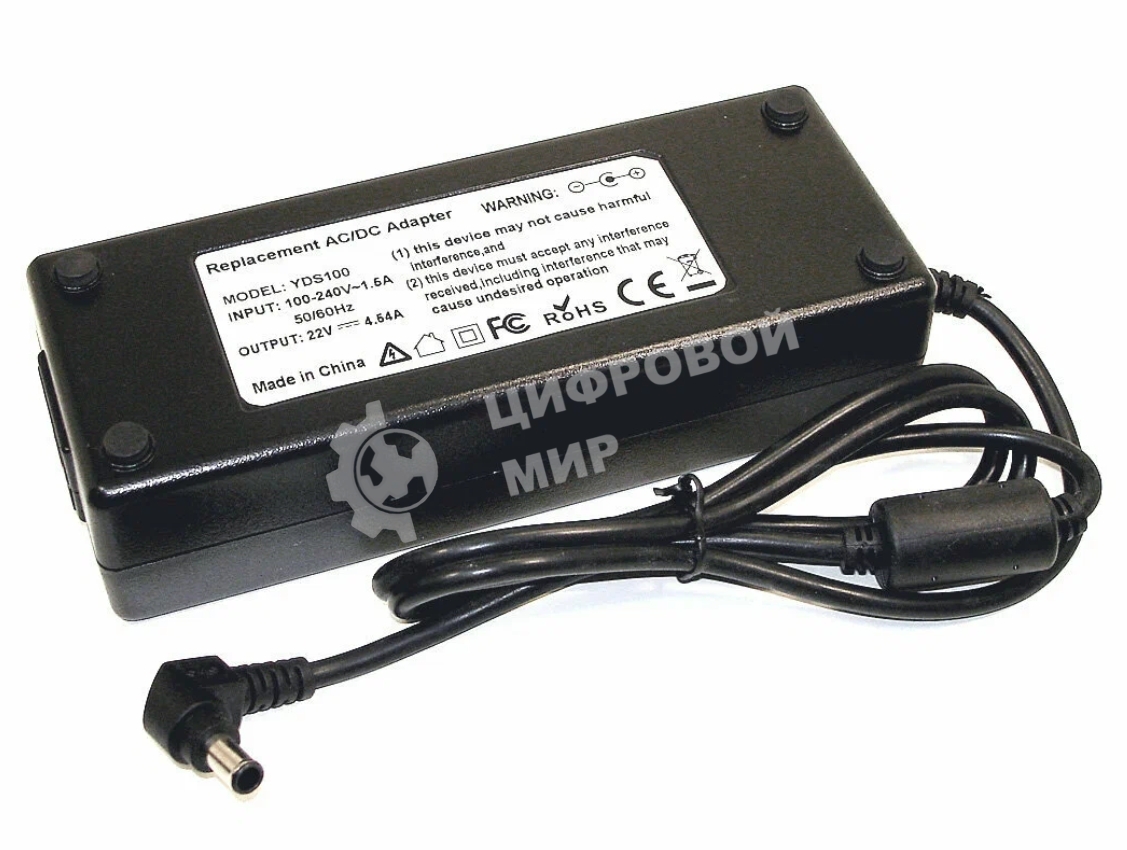 Блок питания для монитора и телевизора LCD 22V 4.54A 100W (6.5x4.4мм) OEM