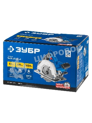 Пила дисковая Зубр ПДП-65 Профессионал 90град-65 мм, диск 190 мм, 1600 Вт