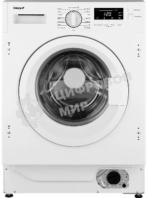 Стиральная машина встраиваемая Weissgauff WMI 6147 Inverter Steam белый, загрузка фронтальная 7 кг, 1400 об/мин, класс A+++