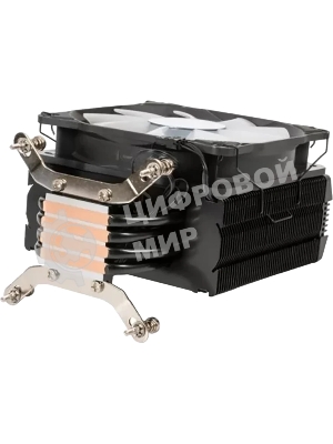 Кулер для процессора Eurocase 4PI120ARGB черный, 120 мм, алюминий/медь, 1800 об/мин, 36 дБ, 4 pin, 180 Вт, 157 мм