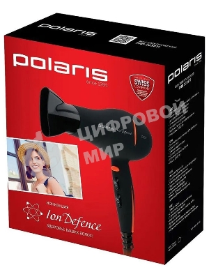 Фен Polaris PHD2038Ti черный/красный, 2000 Вт, ионизация