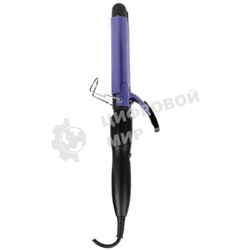 Стайлер Galaxy Line GL 4642, черный с фиолетовым, без регулировки температуры, 110 Вт, тройной, макс темп. 200°C, нагрев. элемент с защитой от перегрева, рабочие поверхн. диаметром 25 мм, рабочая поверхность с керамич. покрытием, индикатор работы, длина ш