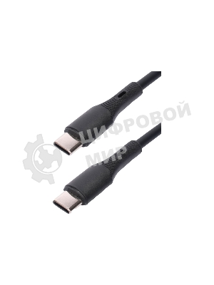 Кабель USB2.0 Cablexpert CC-USB2S-CMCM-1M-BK Type-C/Type-C, 3А, 65Вт, PD/QC3.0, силиконовый, 24 AWG, медь, 1м, черный, пакет