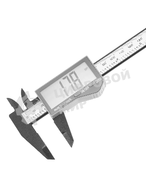 Штангенциркуль пластиковый Denzel 150 мм, электронный, большой дисплей, с глубиномером