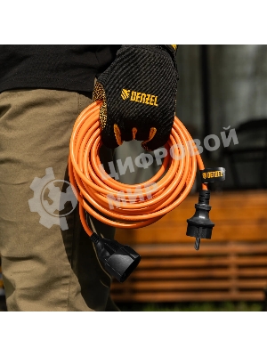 Удлинитель-шнур силовой Garden Series Denzel ПВС, 10 м, 1 розетка 3x1,5 мм