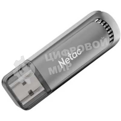 Флешка USB Netac UA61B (NT03UA61B-128G-32GM), 128Gb, USB 3.2, R/W 150/45, серый
