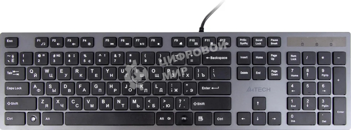 Клавиатура A4Tech KV-300H проводная, USB Type-A, серый