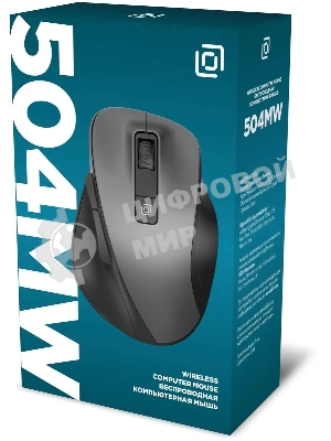 Мышь беспроводная Oklick 504MW черный/серый, 1600 dpi, радиоканал, USB, кнопки - 6
