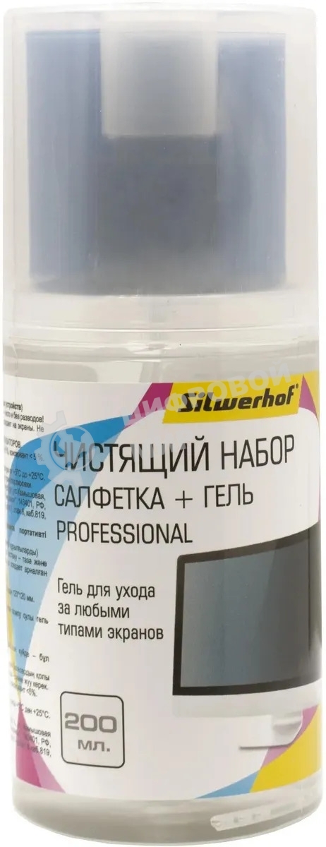 Чистящий набор (салфетка + гель) Silwerhof для экранов и оптики 200 мл