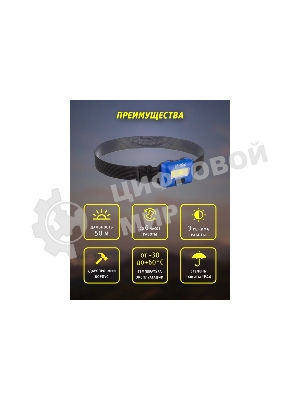 Фонарь налобный Navigator NPT-H24-3AAA 3 режима 1COB LED 3Вт; блистер