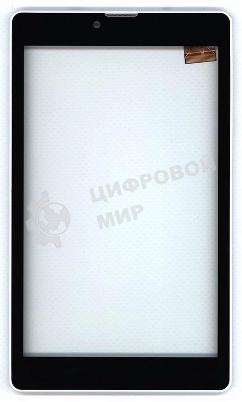 Сенсорное стекло (тачскрин) для Irbis TZ737, черный с белой рамкой