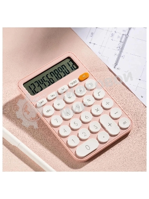 Калькулятор настольный Deli EM124PINK розовый 12-разр.