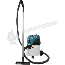 Строительный пылесос Makita VC2512L серый, 1000 Вт, уборка сухая/влажная, пылесборник мешок/контейнер, 25 л