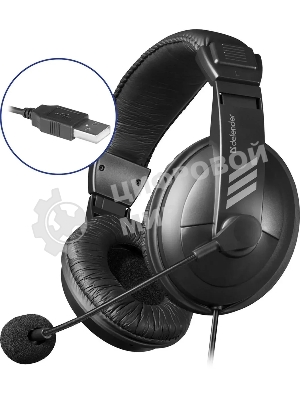 Гарнитура Defender Gryphon 750U чёрный, проводная