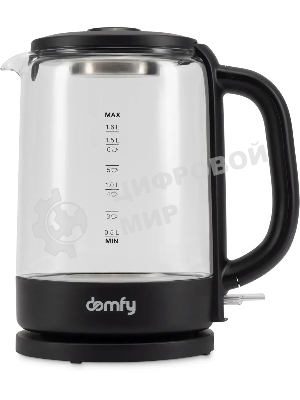 Чайник электрический Domfy DSB-EK304 1.7л. 2200Вт черный (корпус: стекло)