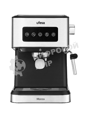 Кофеварка рожковая Ufesa MONZA черный/серебристый, исп. кофе - молотый, 1.5 л, 1050 Вт, 20 бар