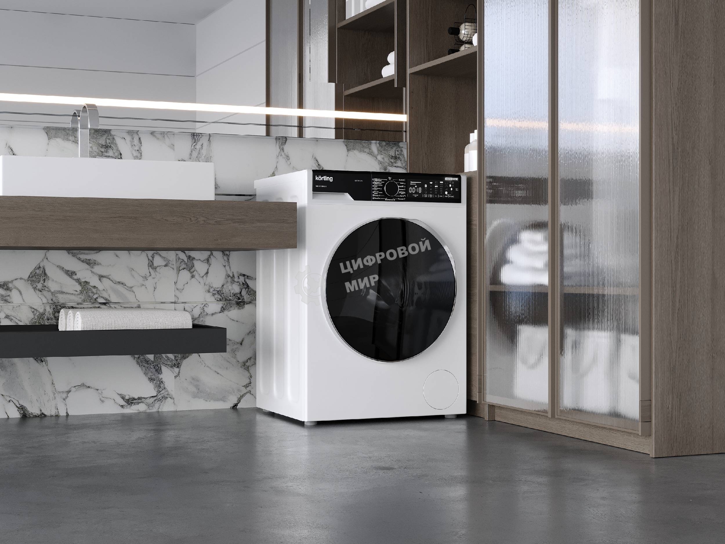 Стиральная машина с сушкой Korting KWD 58IL14106 белый, загрузка фронтальная 9 кг, 1400 об/мин., класс: А