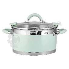Кастрюля Lara LR02-542 MINT 20x11см, 3,3 л, носик, индукционное дно, крышка с бортом, полипропилен, силикон, нержавеющая сталь