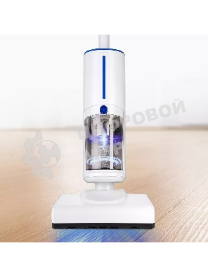 Пылесос вертикальный паровой Kitfort КТ-5157-3 белый/синий, питание от сети, 600 Вт, уборка влажная/паром/сухая, пылесборник 1,2 л