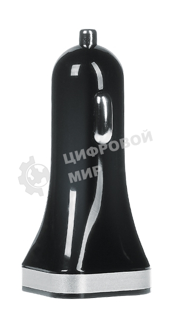 Автомобильное зарядное устройство QUMO 2A, 2 USB, 1A+1A черный, кабель Apple 8 pin в комплекте