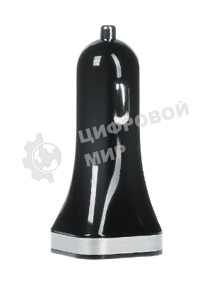 Автомобильное зарядное устройство QUMO 2A, 2 USB, 1A+1A черный, кабель Apple 8 pin в комплекте