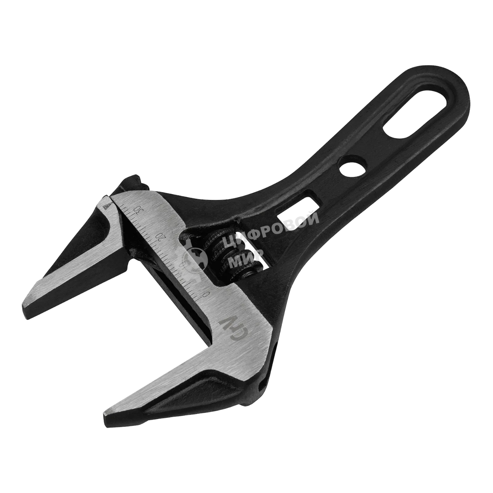 Ключ разводной Denzel 135 мм, CrV, кованый, укороченная рукоятка