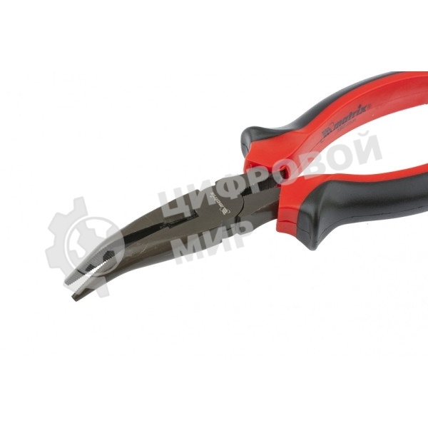 Длинногубцы Matrix black nickel 160 мм изогнутые, двухкомпонентные рукоятки