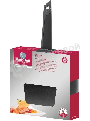 Сковорода Rondell Kontur RDA-1487 круглая 26 см, покрытие: Xylan Plus ручка несъемная (с крышкой) графитовый