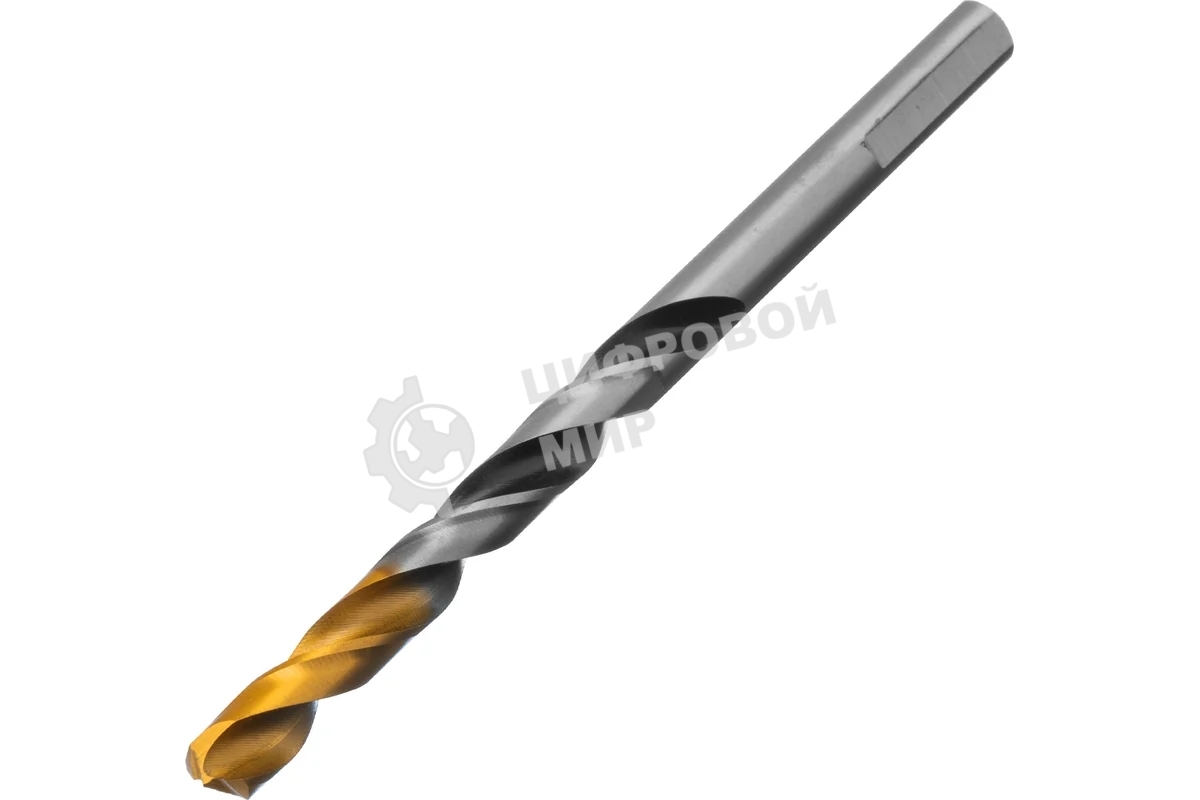 Сверло спиральное по металлу Denzel 7,0 x 109мм, Р6М5, Golden Tip, многогранная заточка