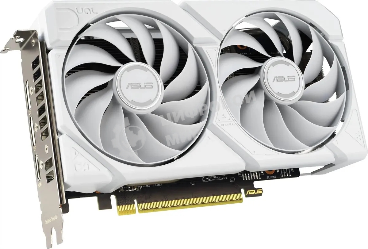 Видеокарта Asus DUAL-RX9060XT-16G-WHITE белый