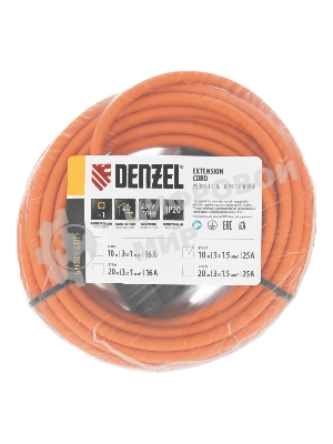 Удлинитель-шнур силовой Garden Series Denzel ПВС, 10 м, 1 розетка 3x1,5 мм