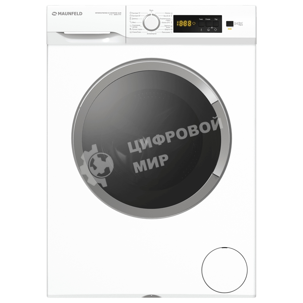 Стиральная машина с инвертором и паром MAUNFELD MFWM127WH100 ST INVERTER SLIM