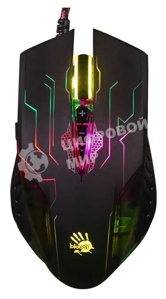 Мышь проводная A4Tech Bloody Q51 черный, 3200 dpi, USB, кнопки - 8