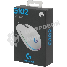 Мышь проводная Logitech G102 LIGHTSYNC белый, 8000 dpi, USB, кнопки - 6
