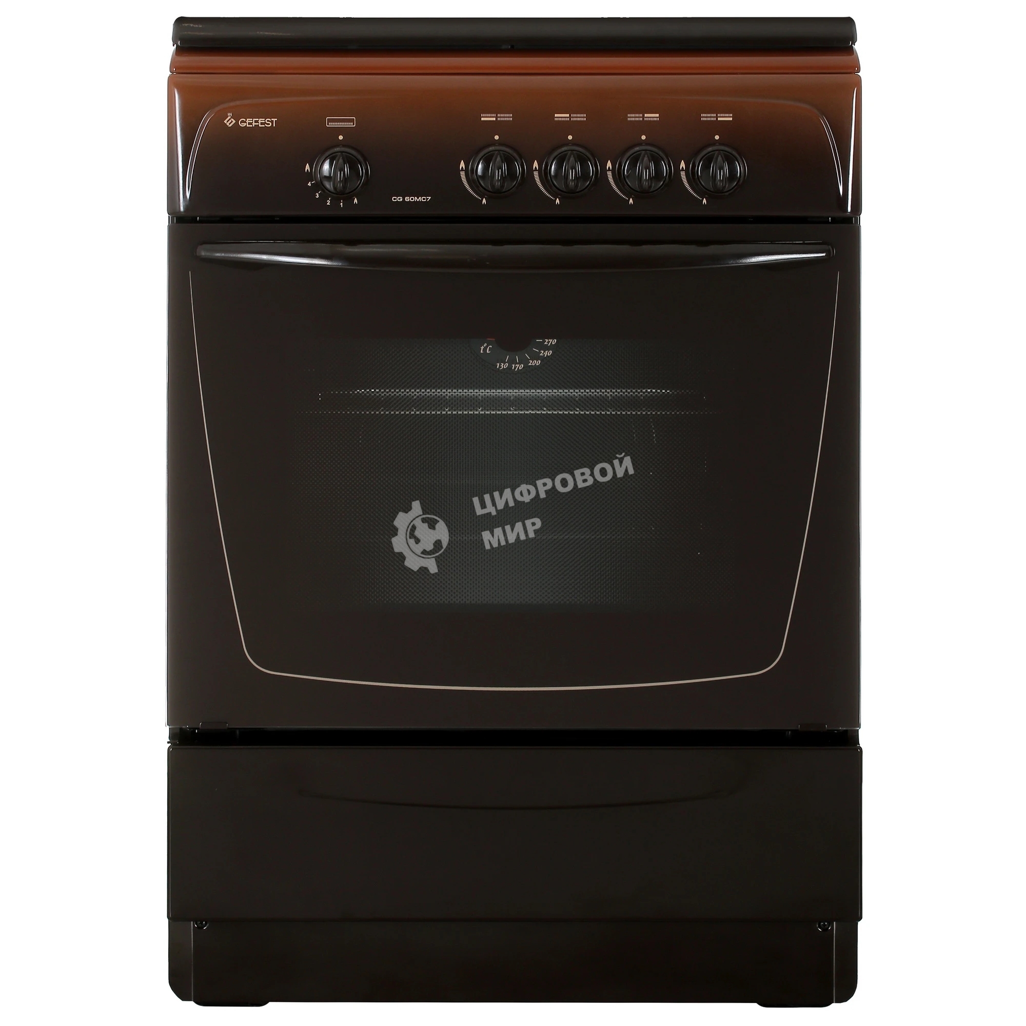 Плита газовая Gefest CG 60М C7 К83 коричневый, конфорок 4 шт, духовка 63 л, 60 см x 85 см x 60 см