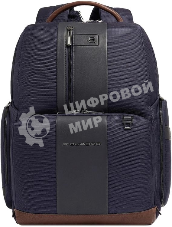 Рюкзак мужской Piquadro Brief2 CA4439BR2BM/BLUCU темно-синий/коричневый нейлон/натур.кожа