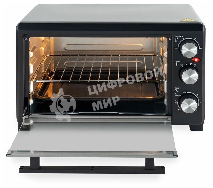 Мини-печь Hyundai MIO-HY072 23 л, 1500 Вт, серебристый/черный