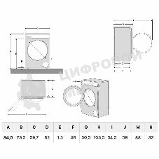 Стиральная машина с сушкой Korting KWD 58IL14106 белый, загрузка фронтальная 9 кг, 1400 об/мин., класс: А