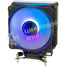 Кулер для процессора Eurocase 4PI120ARGB черный, 120 мм, алюминий/медь, 1800 об/мин, 36 дБ, 4 pin, 180 Вт, 157 мм