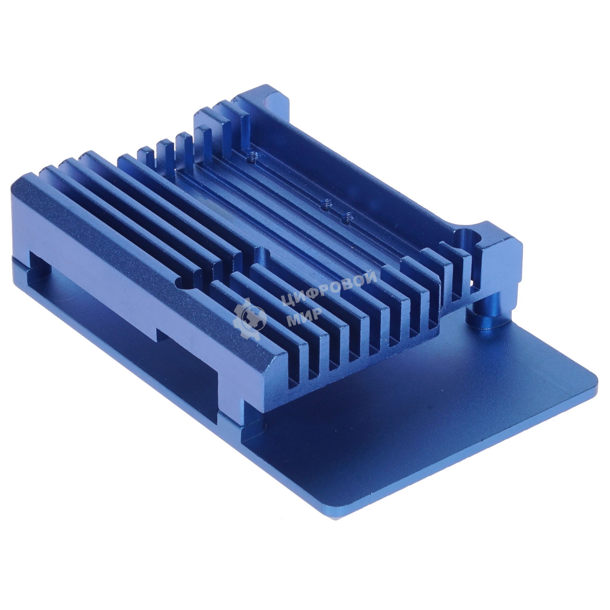 Корпус Qumo Aluminum case with double black fans, Raspberry Pi 4, blue(RS008)