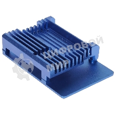 Корпус Qumo Aluminum case with double black fans, Raspberry Pi 4, blue(RS008)