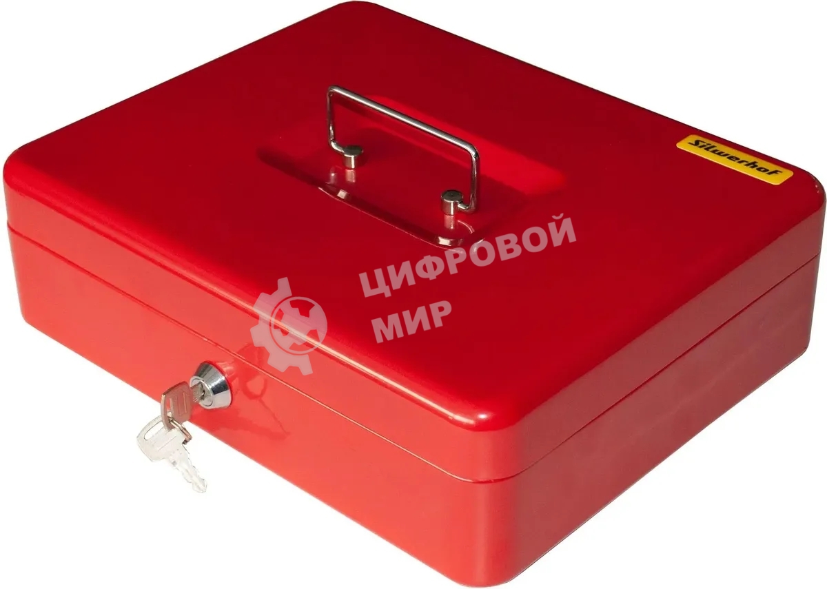 Ящик для денег Silwerhof 90x300x240 красный сталь