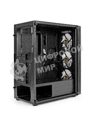Компьютерный корпус Miditower ExeGate EVO-5001A-450NPX (ATX, БП 450NPX с вент. 12 см, 2хUSB+1хUSB 3.0+HD Audio, черный, 3 вент.12см с RGb подсветкой, боковая панель - закаленное стекло)