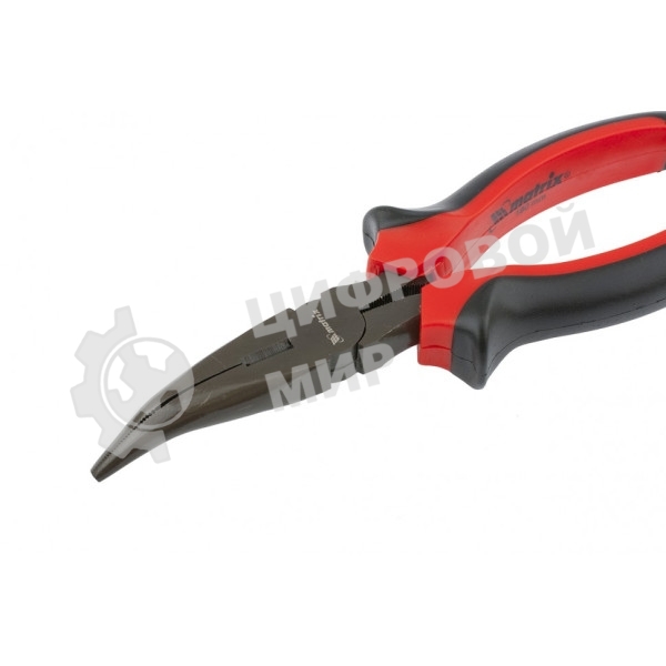 Длинногубцы Matrix black nickel 160 мм изогнутые, двухкомпонентные рукоятки