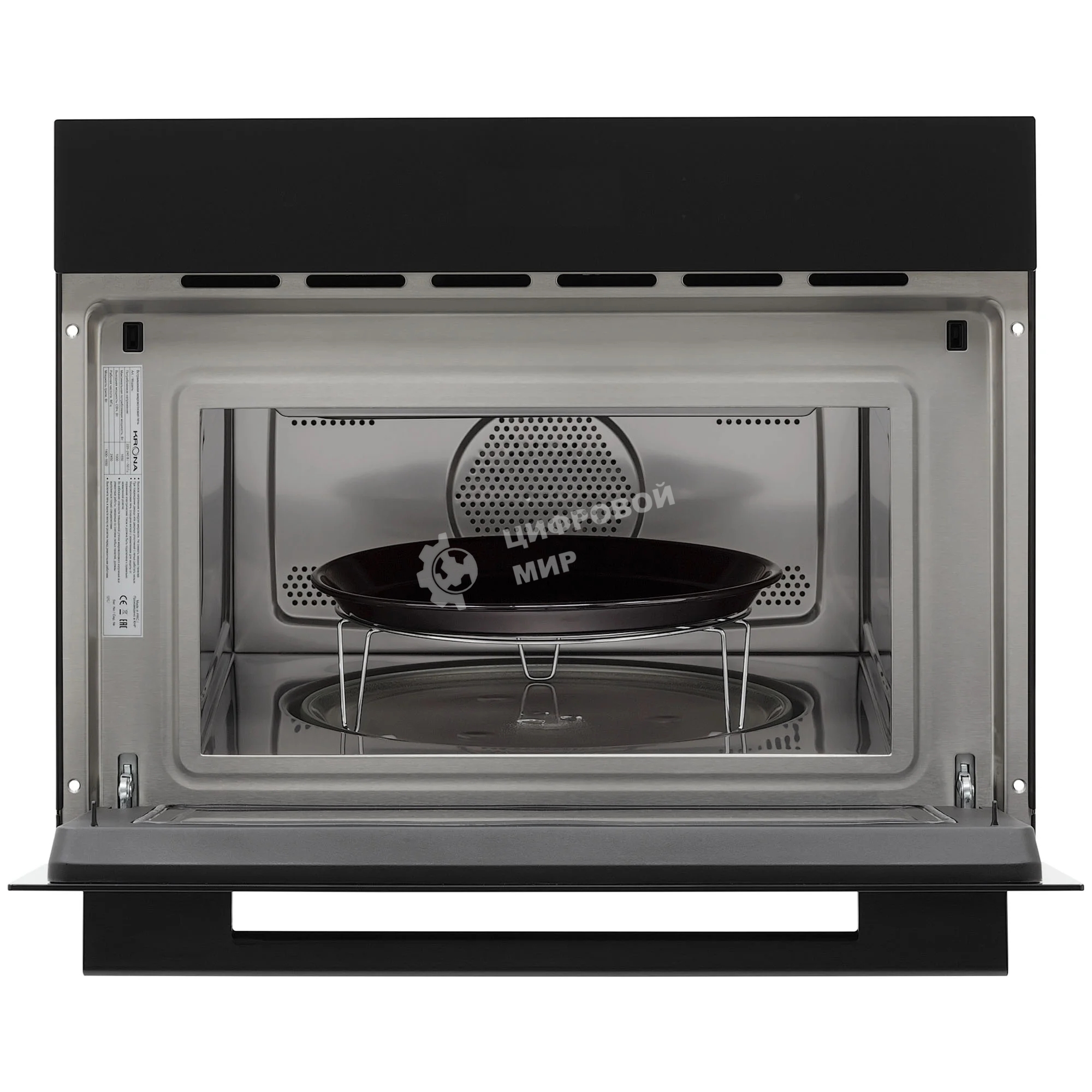 Встраиваемая микроволновая печь Krona ONYX 45H mw BL/BL черный, 38 л, 1000 Вт, переключатели - сенсор