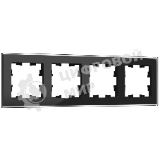 Рамка 4-местная IEK BRITE РУ-4-2-БрЧ (BR-M42-G-K02) стекло черный