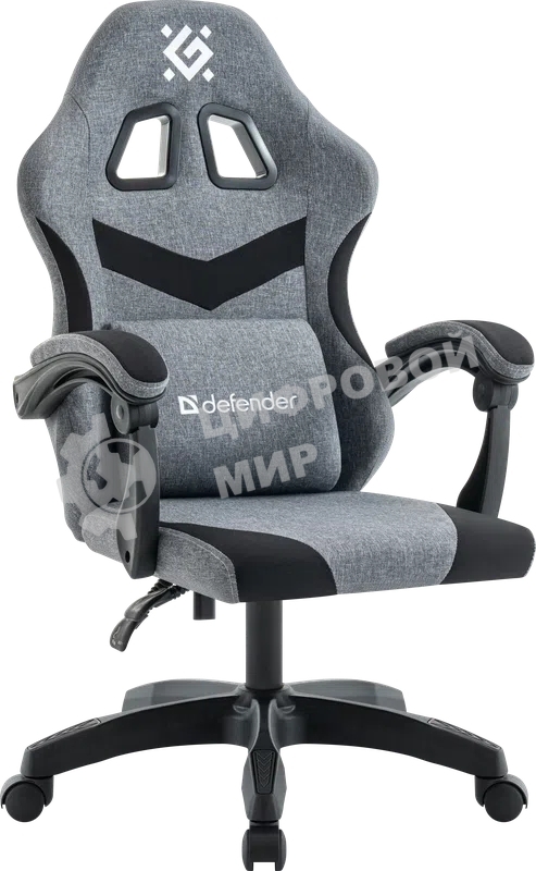 Кресло игровое Defender Runa серый/черный, класс 2, ткань